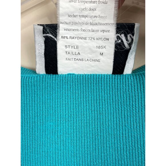 VTG N Touch Sweater Tank Top Womens M Turquoise - Picture 5 of 5